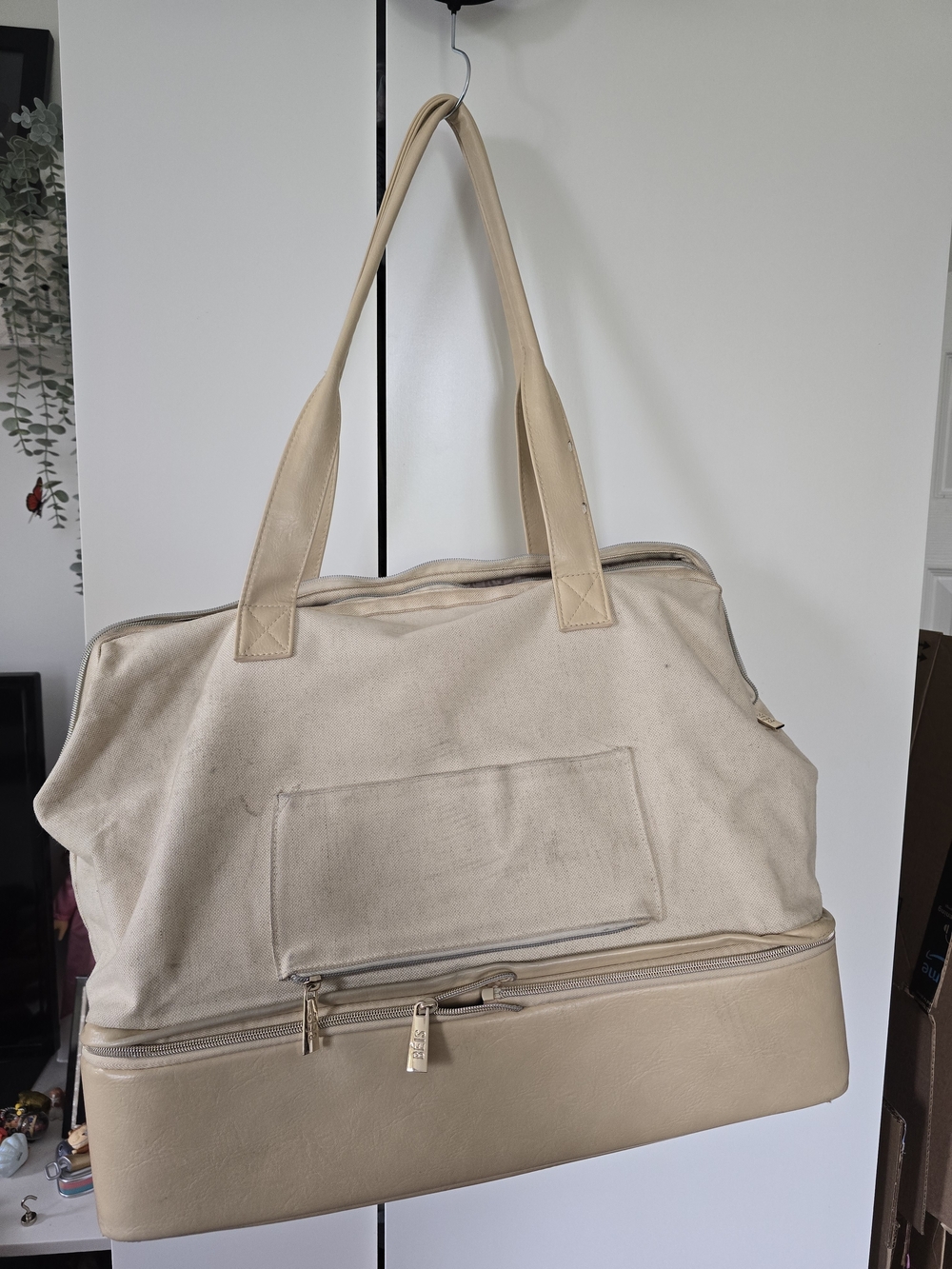 Beis Canvas Weekender Bag in Beige - Picture 4 of 7